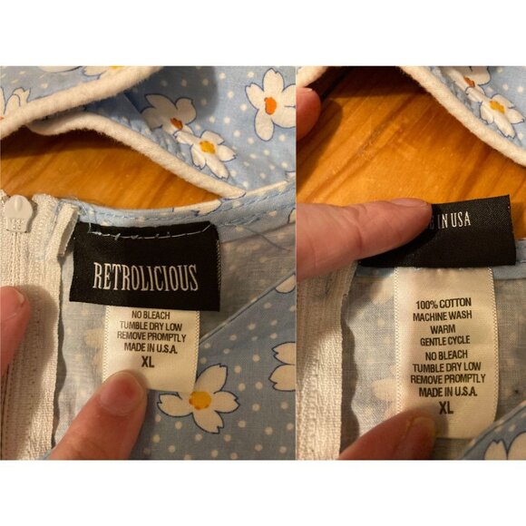 **SOLD** Retrolicious Pastel Blue Daisy Print Retro Style Dress - Picture 5 of 5